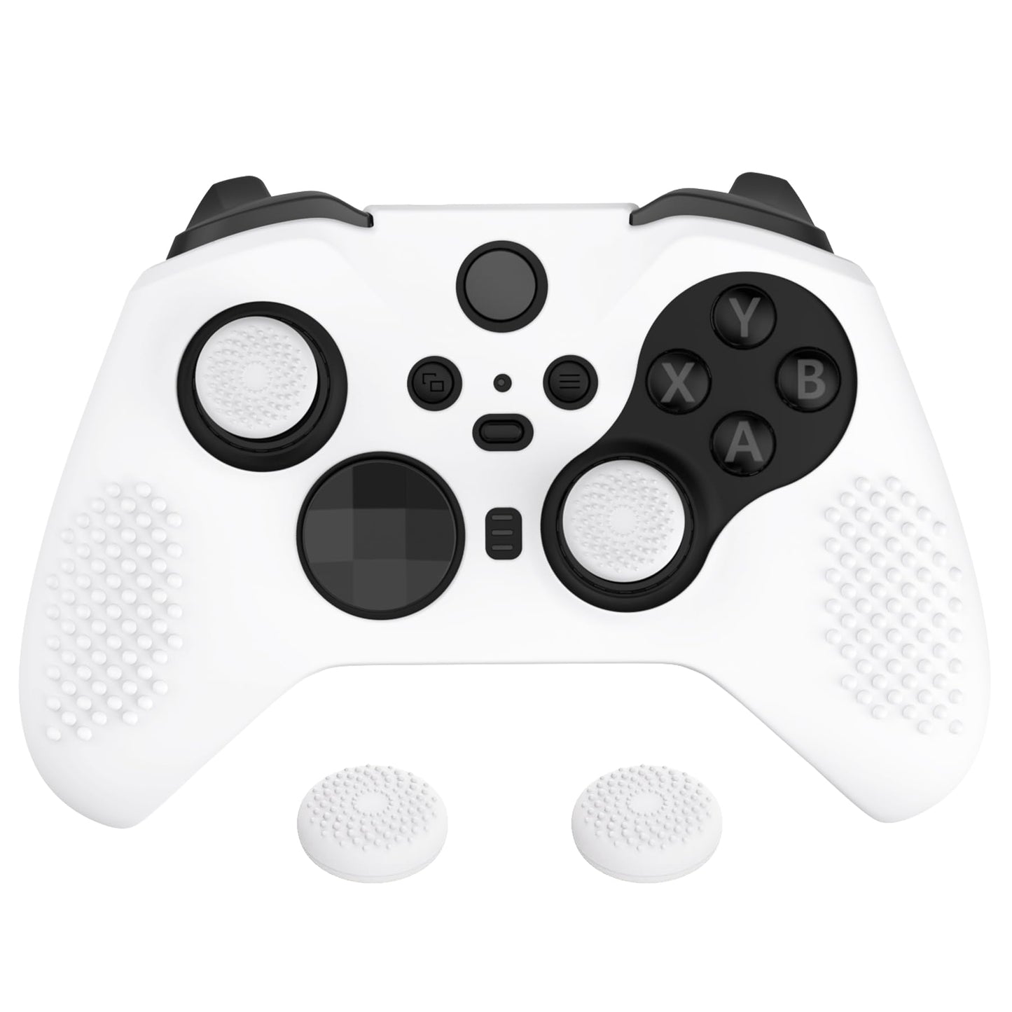 eXtremeRate PlayVital White Soft Anti-Slip Silicone Cover Skins for Xbox One Elite Controller Series 2  Custom Protective Case for Xbox Elite Series 2 Core Controller with Thumb Grips