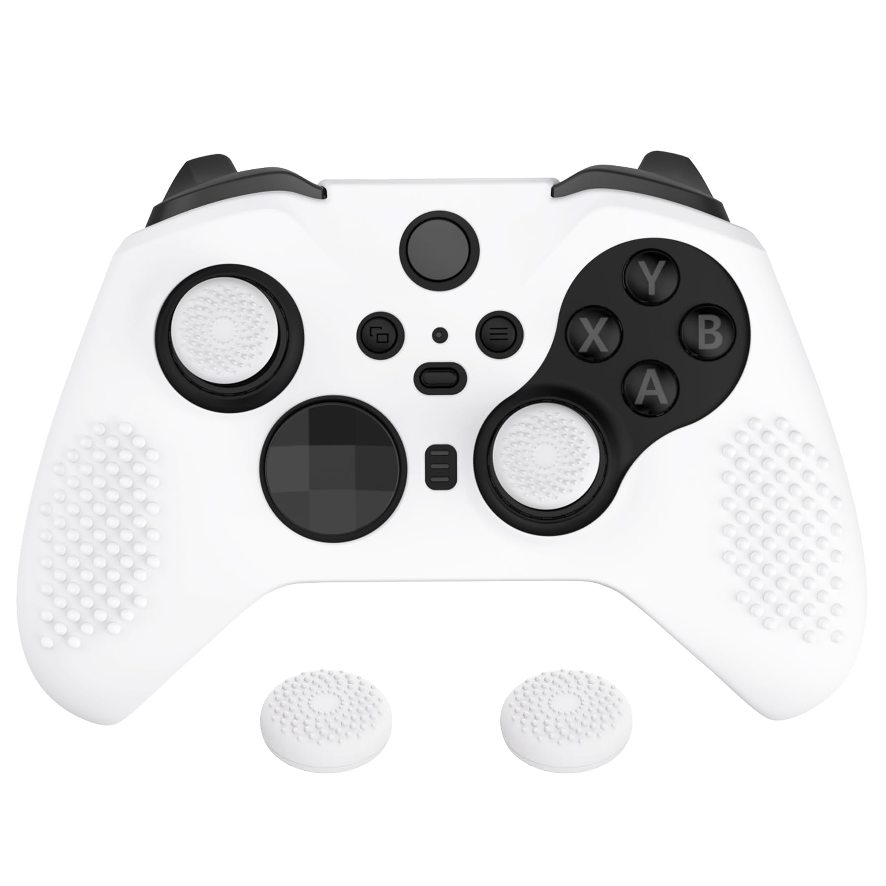 eXtremeRate PlayVital White Soft Anti-Slip Silicone Cover Skins for Xbox One Elite Controller Series 2  Custom Protective Case for Xbox Elite Series 2 Core Controller with Thumb Grips