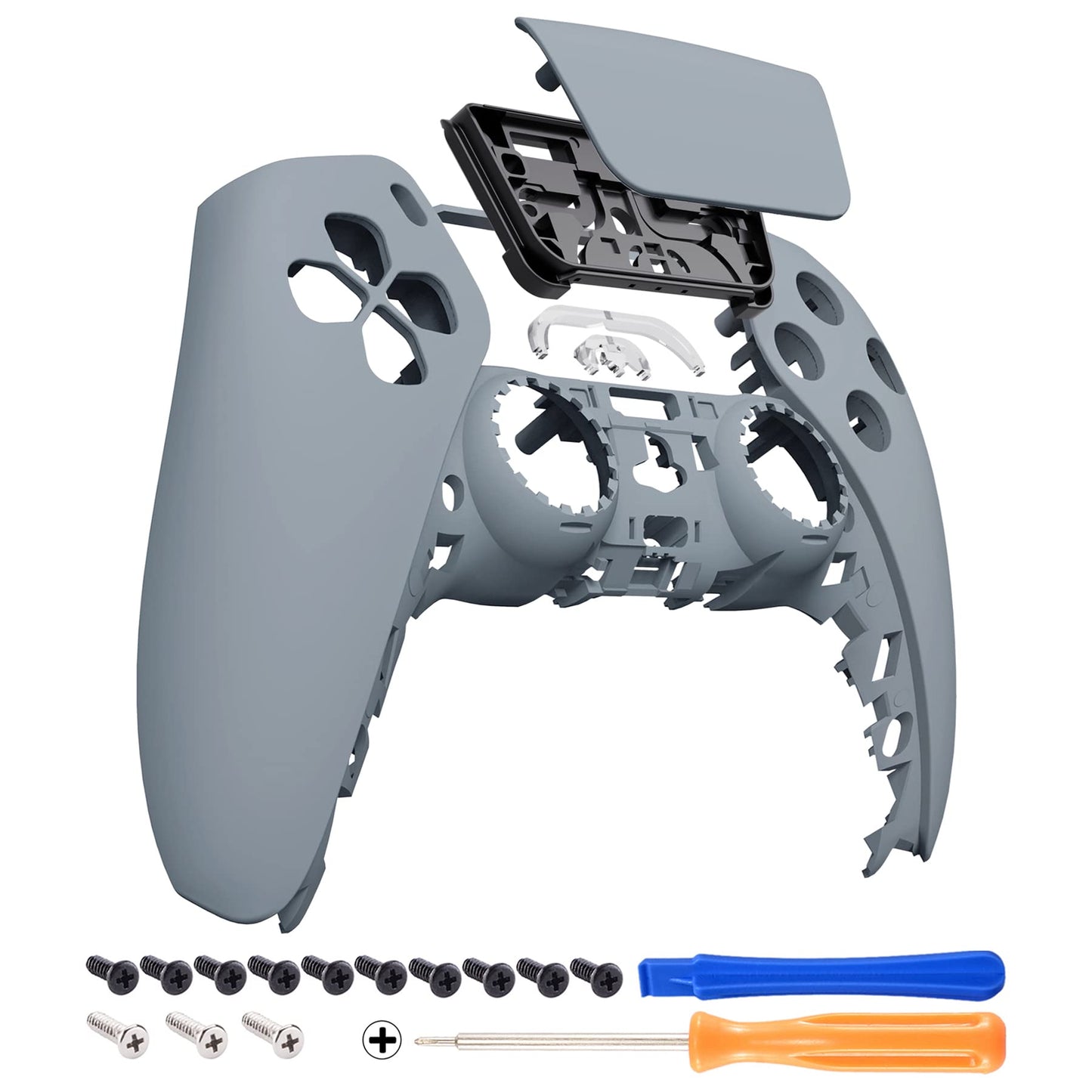 eXtremeRate Touchpad Shell for PS5 Controller BDM-010, New Hope Gray, DIY Replacement Cover
