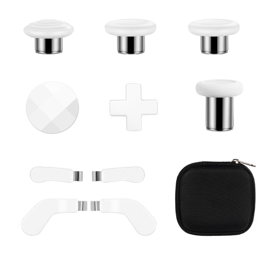 10-in-1 Premium Upgrade Kit for Xbox Elite Series 2 Core: Replacement Thumbsticks  D-Pads  Paddles & Trigger Buttons to Elevate Your Elite Series 2 Controller Gaming Experience (White)