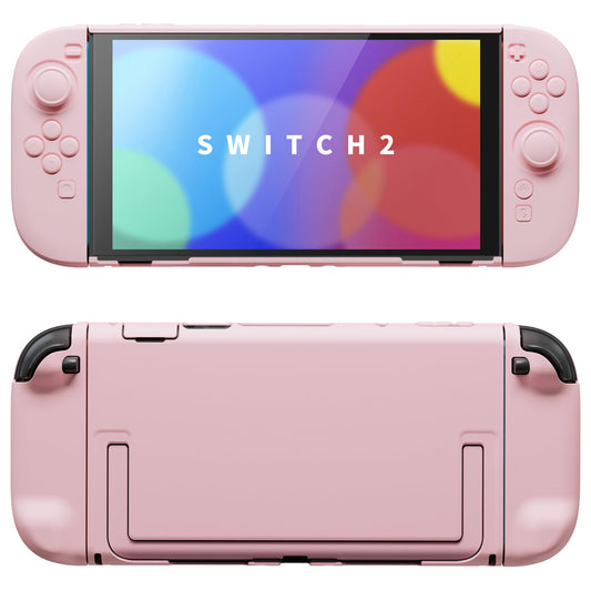 PlayVital Protective Case for Nintendo Switch 2 - Cute Dockable Hard Case Shell for Switch 2 with Thumb Grip & Sticker & Button Caps  Anti-Scratch & Shockproof Cover Skin - Cherry Blossoms Pink