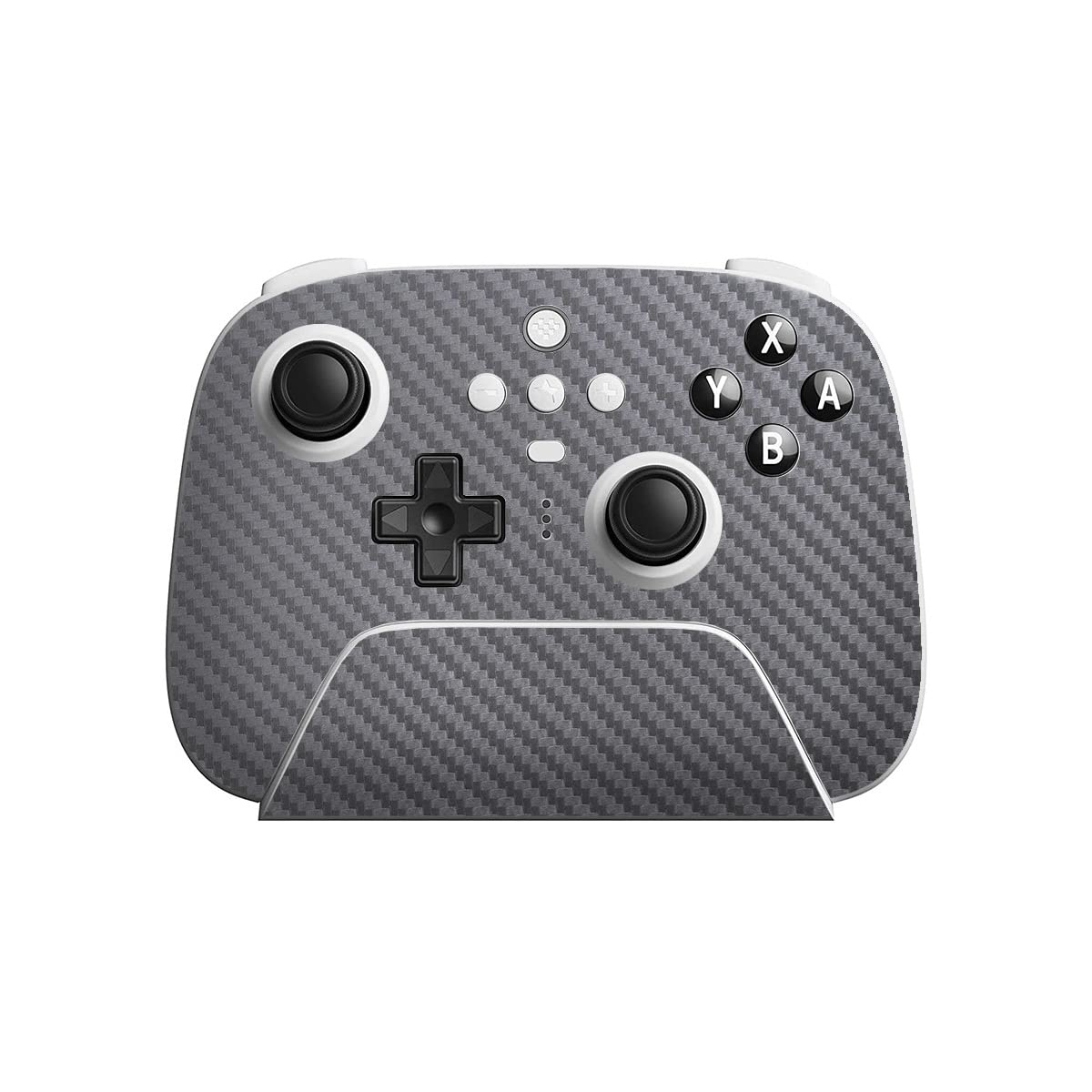 SopiGuard Sticker Skin for 8Bitdo Ultimate Wireless Controller Front and Buttons (Carbon Gunmetal Grey)