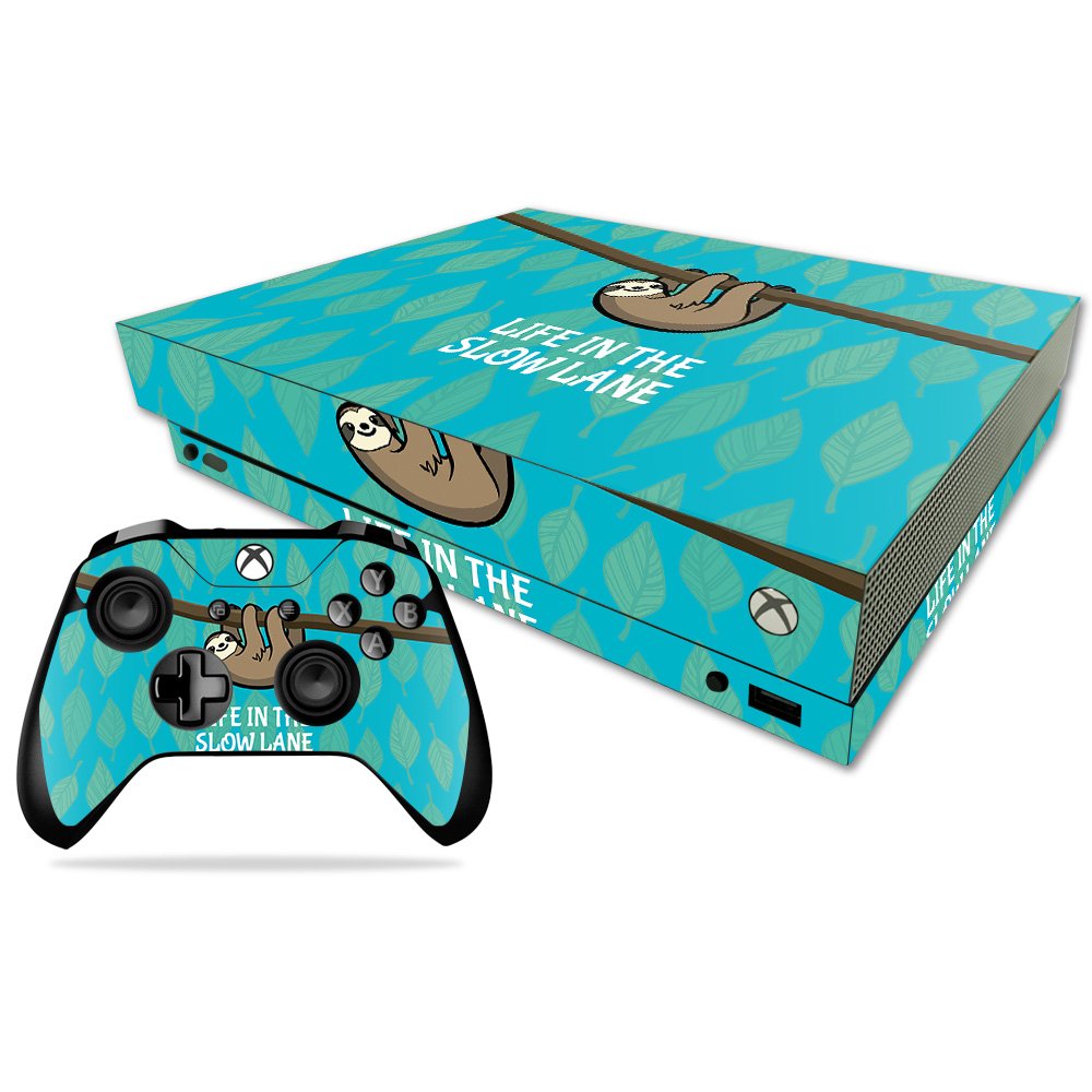MIGHTY SKINS Xbox One X Skin - Durable Vinyl Decal, Easy to Apply, Slow Sloth Design, Model MIXBONXCMB-Slow Sloth