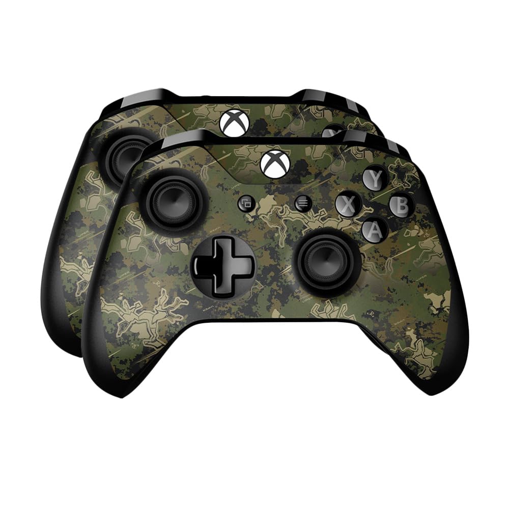 Skin Compatible with Microsoft Xbox One Controller (2 Pack) - Viper Woodland - Premium 3M Vinyl Protective Wrap Decal Cover - Easy to Apply | Crafted in The USA by MightySkins