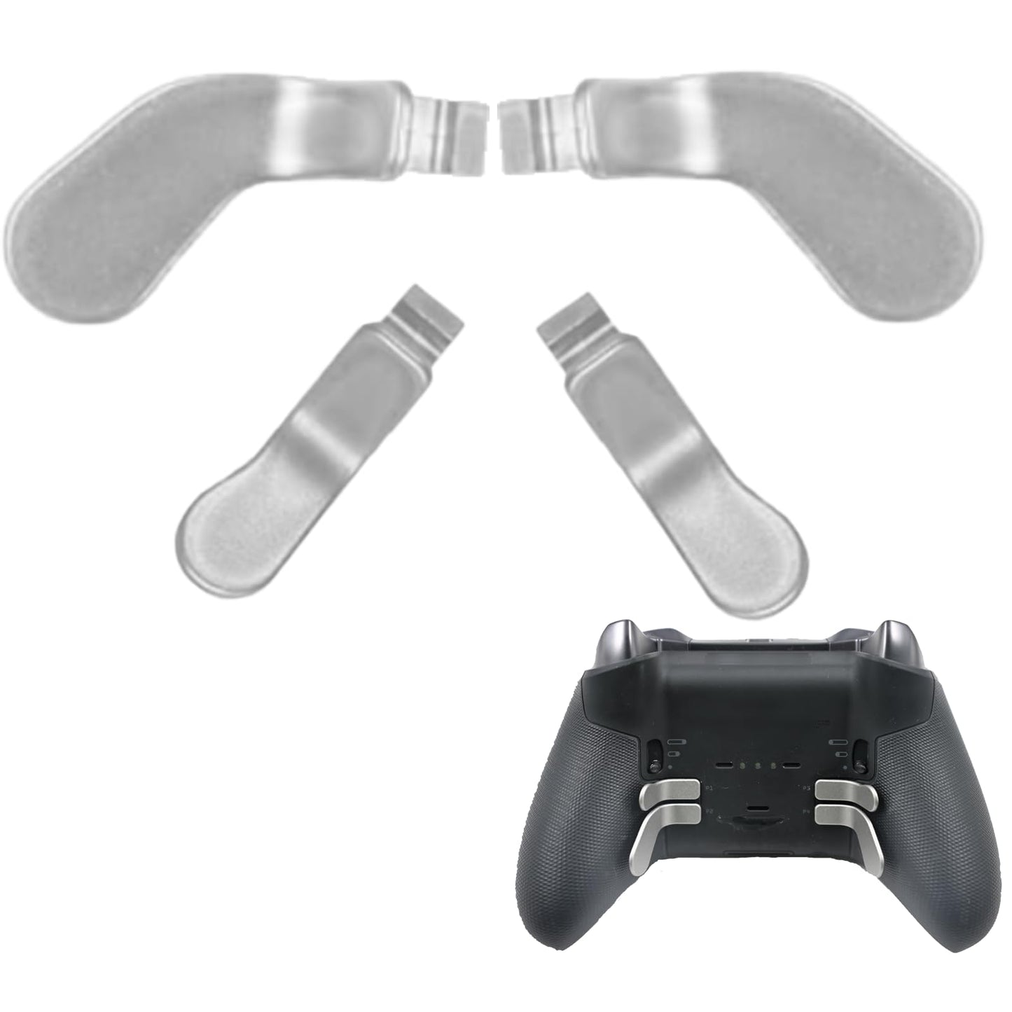 Anglepingping 4 PCS Elite Controller Paddles for Xbox One Elite Controller Series 2 Model 1797/1698 Stainless Steel Replacement Parts for Xbox Elite Controller Series 2 Core(Silver)