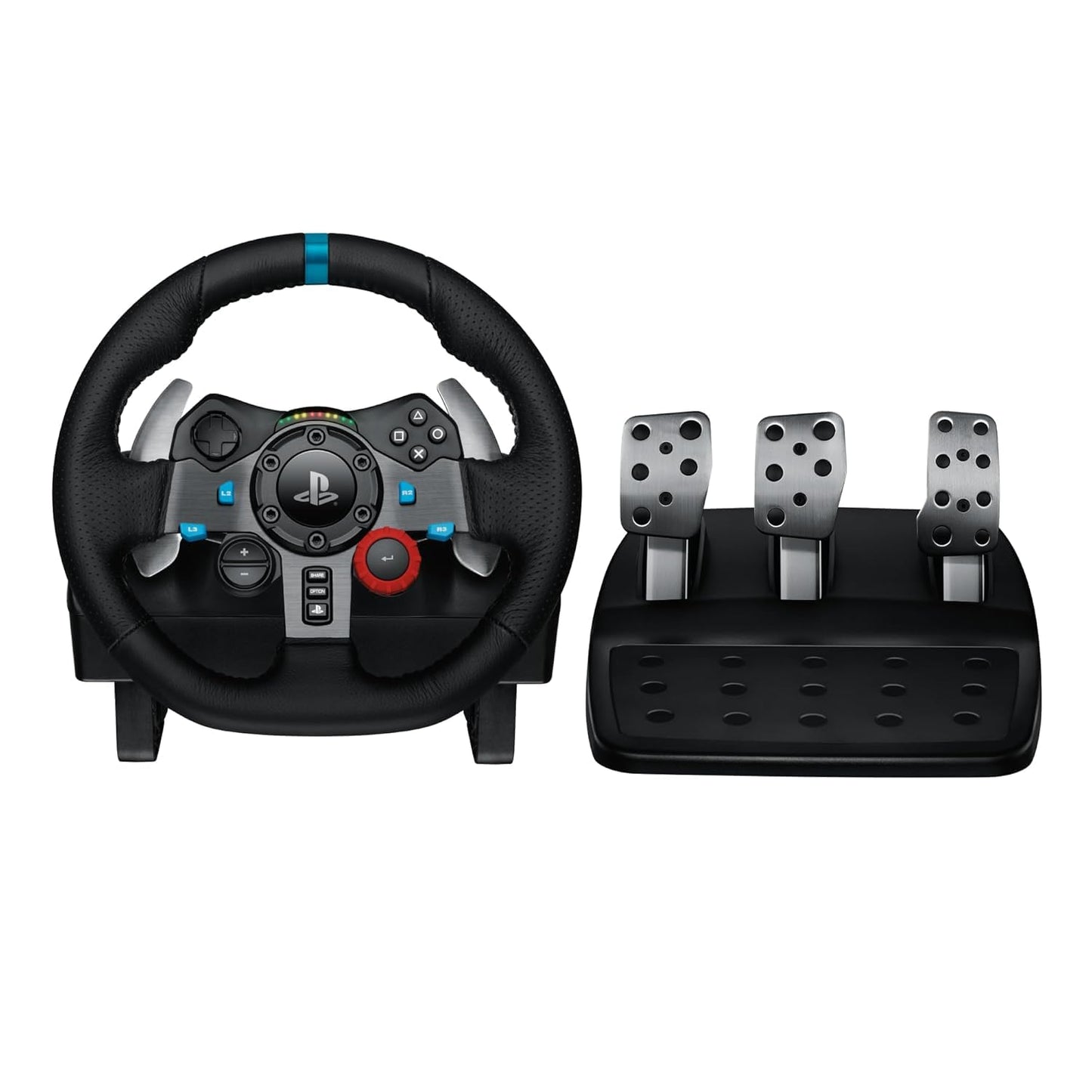 Logitech G29 Driving Force Racing Wheel and Floor Pedals  Real Force Feedback  Leather Steering Wheel Cover for PS5  PS4  PC  Mac - Black (Renewed)
