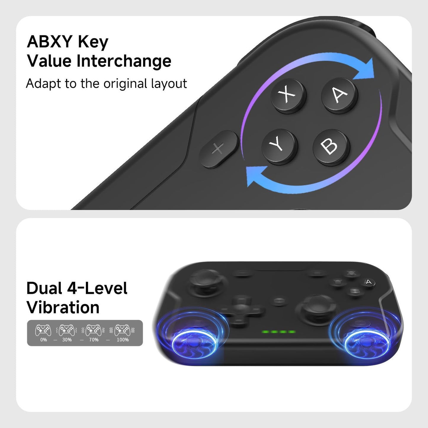 AceGamer Wireless Pocket Controller 2 Pack for Nintendo Switch/iOS/PC - Bluetooth Gamepad with 6-Axis Gyroscope & Turbo Function