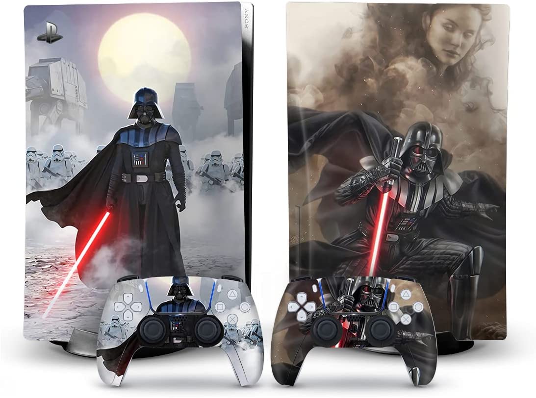 Toxxos PS5 Skin - Disc Edition Anime Console and Controller Accessories Cover Skins PS5 Controller Skin Gift ps5 Skins for Console Full Set Grey PS5 Skin