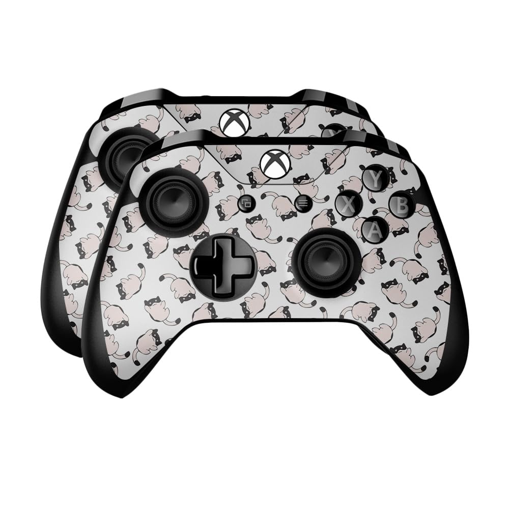 Skin Compatible with Microsoft Xbox One Controller (2 Pack) - Raining Cats - Premium 3M Vinyl Protective Wrap Decal Cover - Easy to Apply | Crafted in The USA by MightySkins