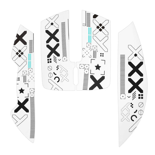 ATTACK SHARK Mouse Anti-Slip Grip Tape for Superlight Wireless Gaming Mice Universal Fit  Sweat-Resistant  Elastic Side Grips  Effortless Application  Ultra-Thin Design (0.5mm/0.02in)- White