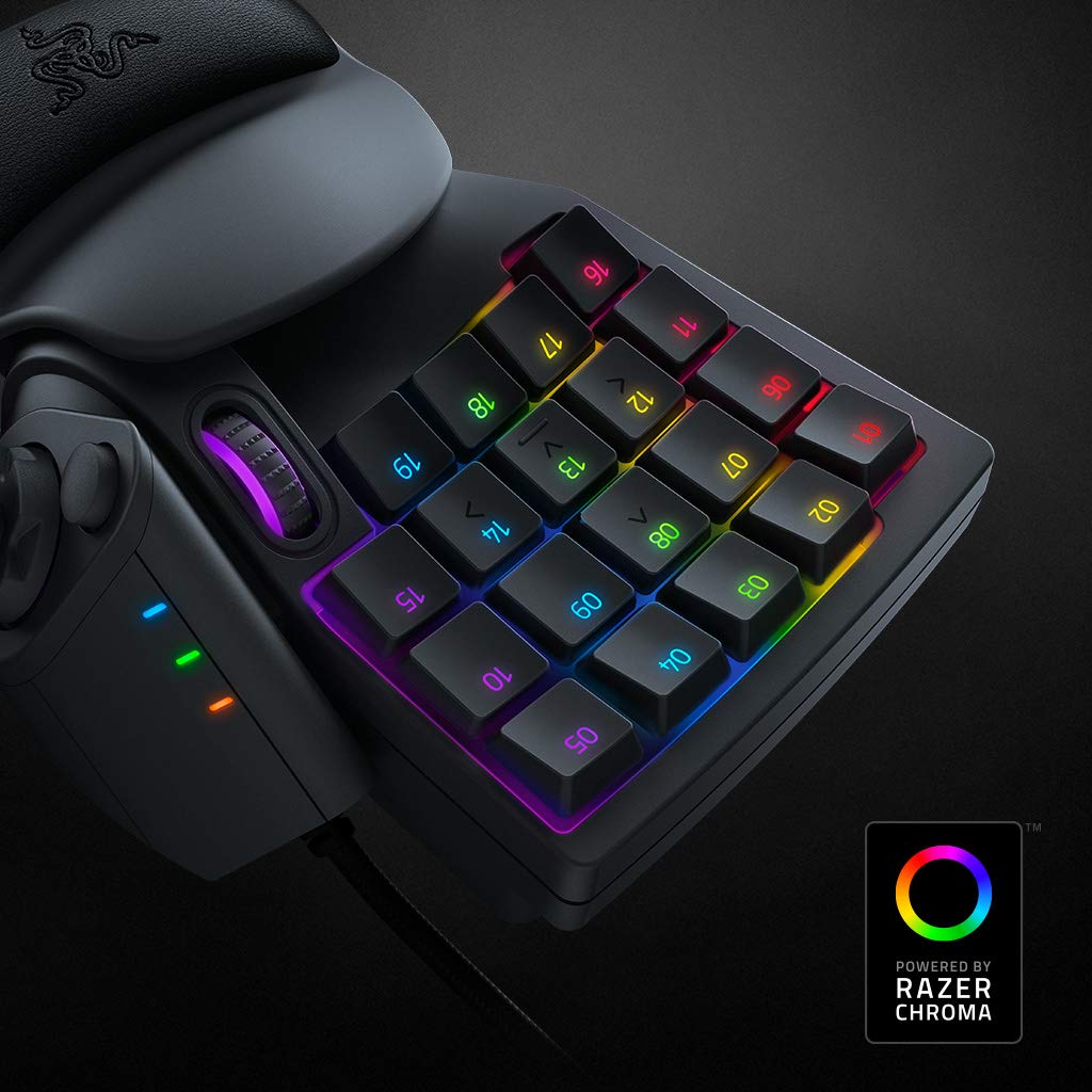 Razer Tartarus V2 Gaming Keypad - One-Handed Keyboard with 32 Programmable Keys, Mecha Membrane Switches, Classic Black, RZ07-02270100-R3U