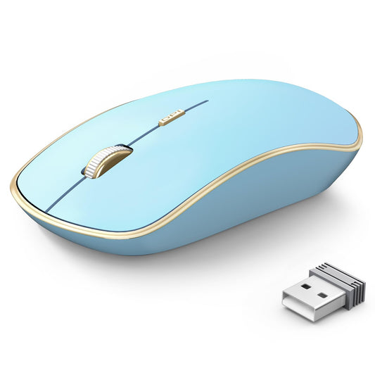 JOYACCESS Wireless Mouse - 5 DPI Levels, Silent, Blue, Model XRF-M1B-BU for Laptop, MacBook, Chromebook, PC