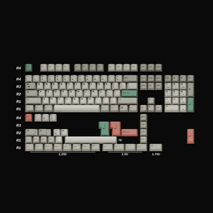 HK Gaming Dye Sublimation PBT Keycap Set for Mechanical Keyboard - Color 9009