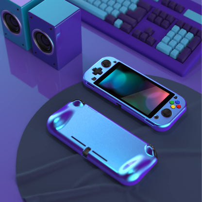 PlayVital ZealProtect Case for Nintendo Switch Lite - Hard Shell, Ergonomic Grip, Screen Protector & Thumb Caps, Chameleon Purple Blue