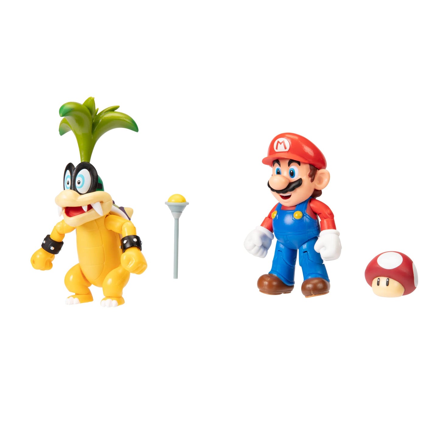 Super Mario 4" Action Figure 2 Pack - Mario vs. Iggy Koopa - Collectible Toy Set