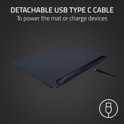 Razer Firefly V2 Pro RGB Gaming Mouse Mat - 15 Zone LED Lighting, USB-C, 14.2L x 10.8W inches, Black