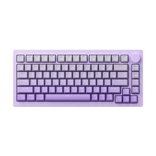 MONSGEEK M1W V3 75% RGB Hot-Swappable Mechanical Keyboard, Purple, with Knob, 6000mAH, PBT Double Shot Keycaps