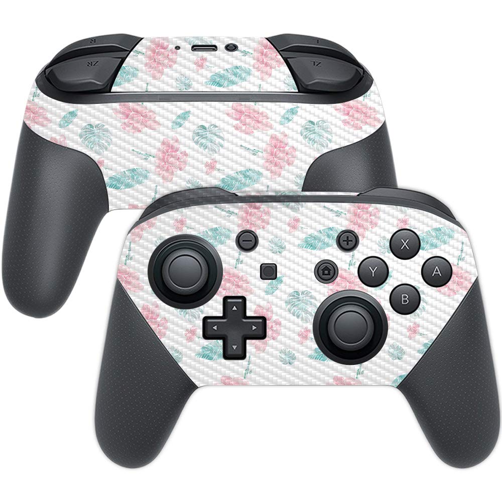 MightySkins Carbon Fiber Skin for Nintendo Switch Pro Controller - Paper Flowers | Protective  Durable Textured Carbon Fiber Finish | Easy to Apply  Remove  and Change Styles | Made in The USA