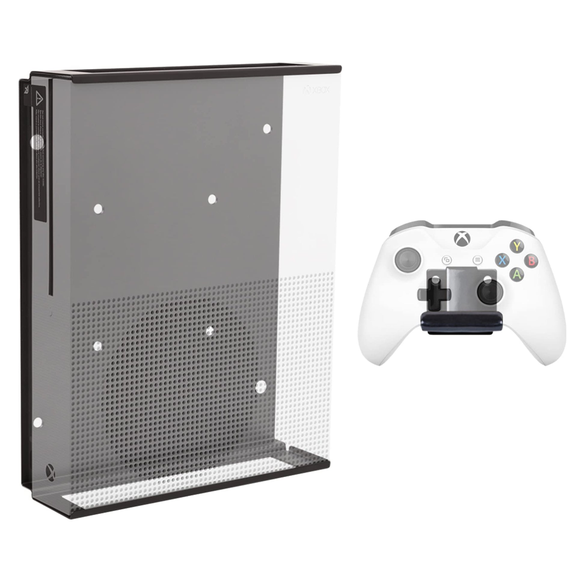 HIDEit Mounts X1S Pro Bundle  Wall Mounts for Xbox One S and Controller  Steel Wall Mount for Xbox One S and One Rubber Dipped Controller Mount