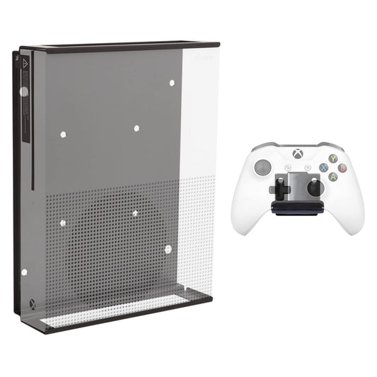 HIDEit Mounts X1S Pro Bundle  Wall Mounts for Xbox One S and Controller  Steel Wall Mount for Xbox One S and One Rubber Dipped Controller Mount