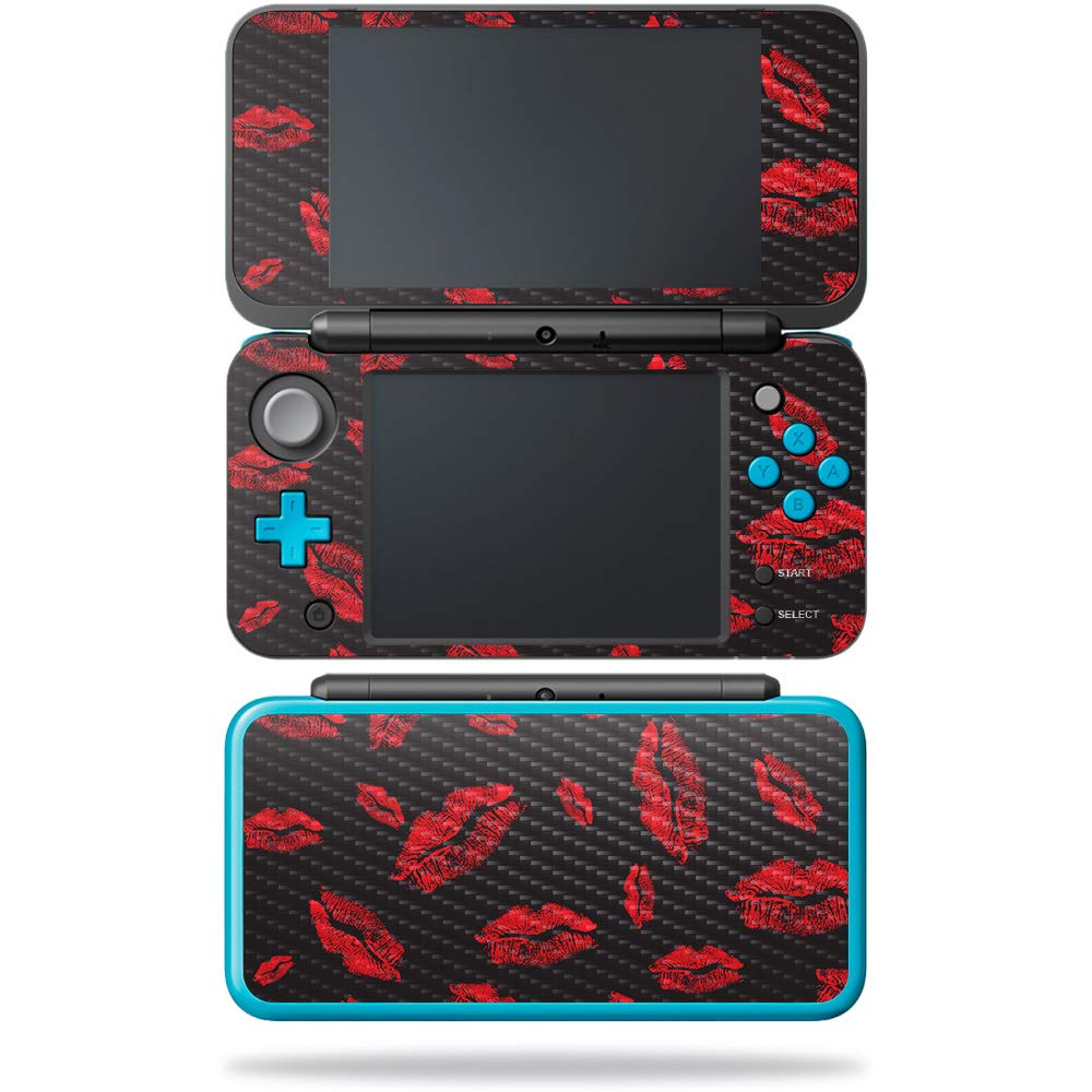 MightySkins Carbon Fiber Skin for Nintendo New 2DS XL - Kiss Me | Protective  Durable Textured Carbon Fiber Finish | Easy to Apply  Remove  and Change Styles | Made in The USA
