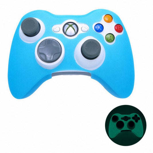 BR Xbox 360 Game Controller Silicone Case - Blue Glow in Dark, Model XB-SCGLOW-BLUE, Durable Protector Cover, Many Colors Available