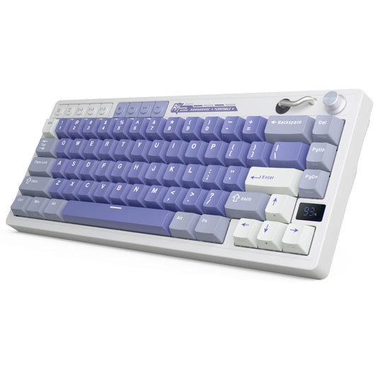 RK ROYAL KLUDGE M65 Wireless Mechanical Keyboard  60% Layout 3-Modes Compact Gaming Keyboard Hot Swappable  Dedicated Knob Control and Sound Absorbing Pads  6000mAh Battery  Cream Switch