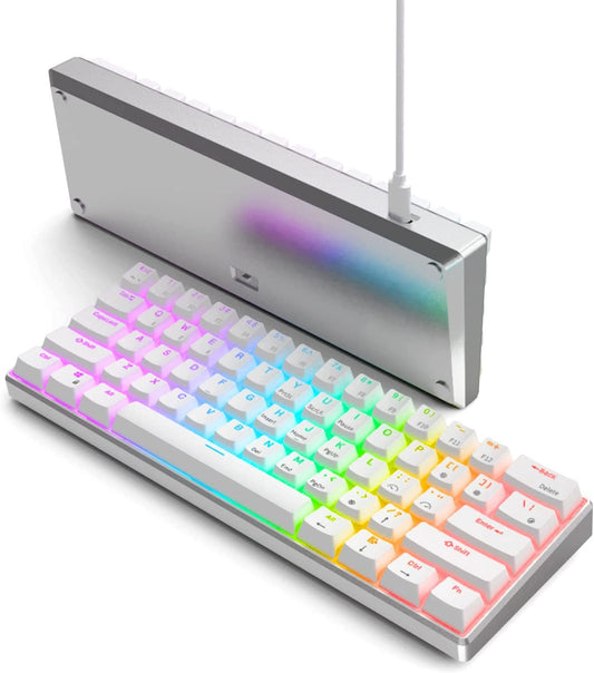 RK ROYAL KLUDGE 61% Mechanical Keyboard RK61 Pro, Wireless Aluminum Frame, BT/Wired RGB, PBT Keys, Hot Swappable, Gateron Blue S