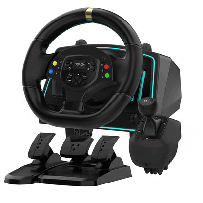 NBCP Racing Wheel - 1080° Gaming Steering Wheel with Pedals & Shifters for Xbox, PS4, PC - Black, 9-In-1 Compatibility