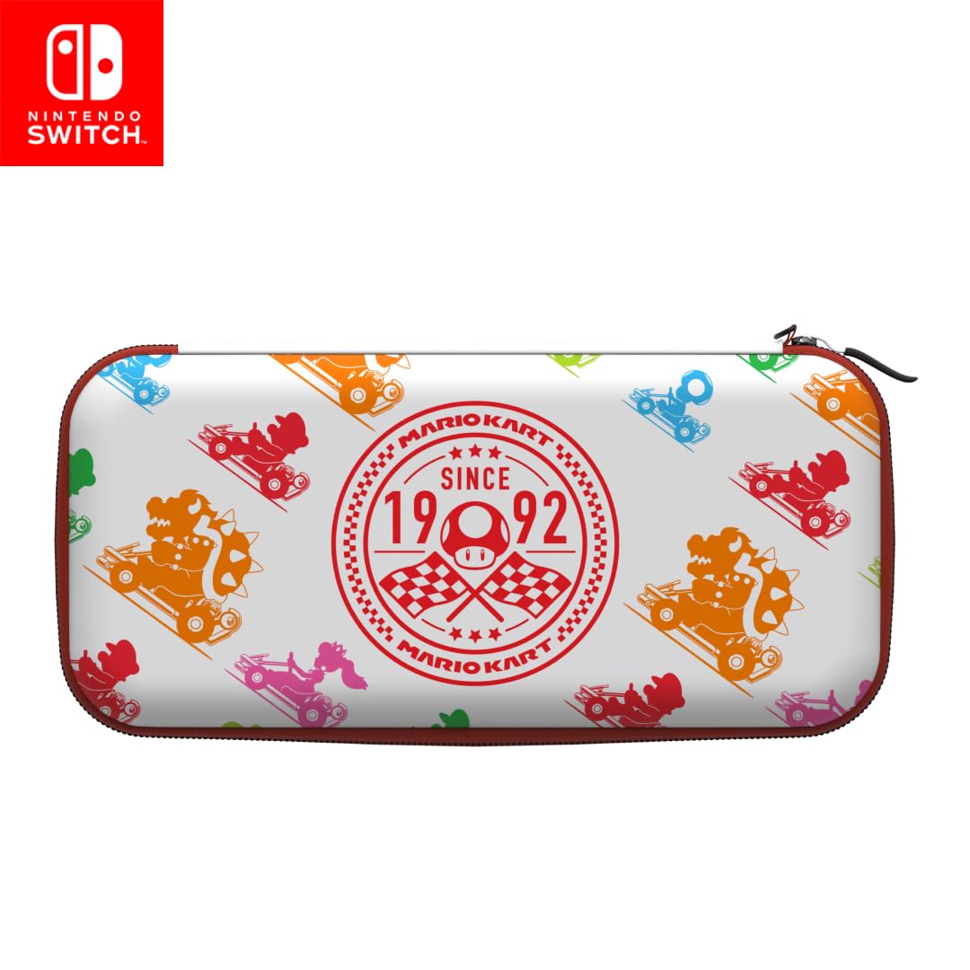 PDP Nintendo Switch Tpartyl Case Plus with Wrist Strap  Built-in Stand & Game Storage Pockets  Licensed Switch Lite/OLED Compatible: Super Mario Kart Racers (Multicolor)
