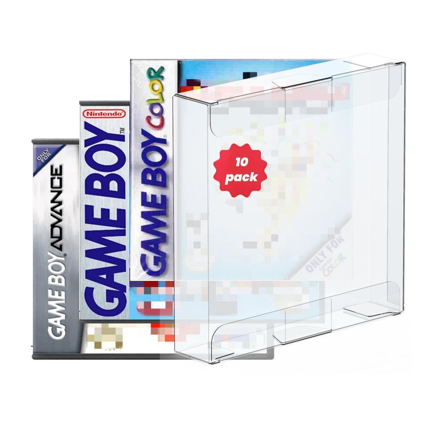 10 Pack Video Game Protector Suitable for Original Game Boy - Color & Gameboy Advance Game Case - Game Plastic Case -plastic Game Case- 0.35MM Thick PET-10 PACK