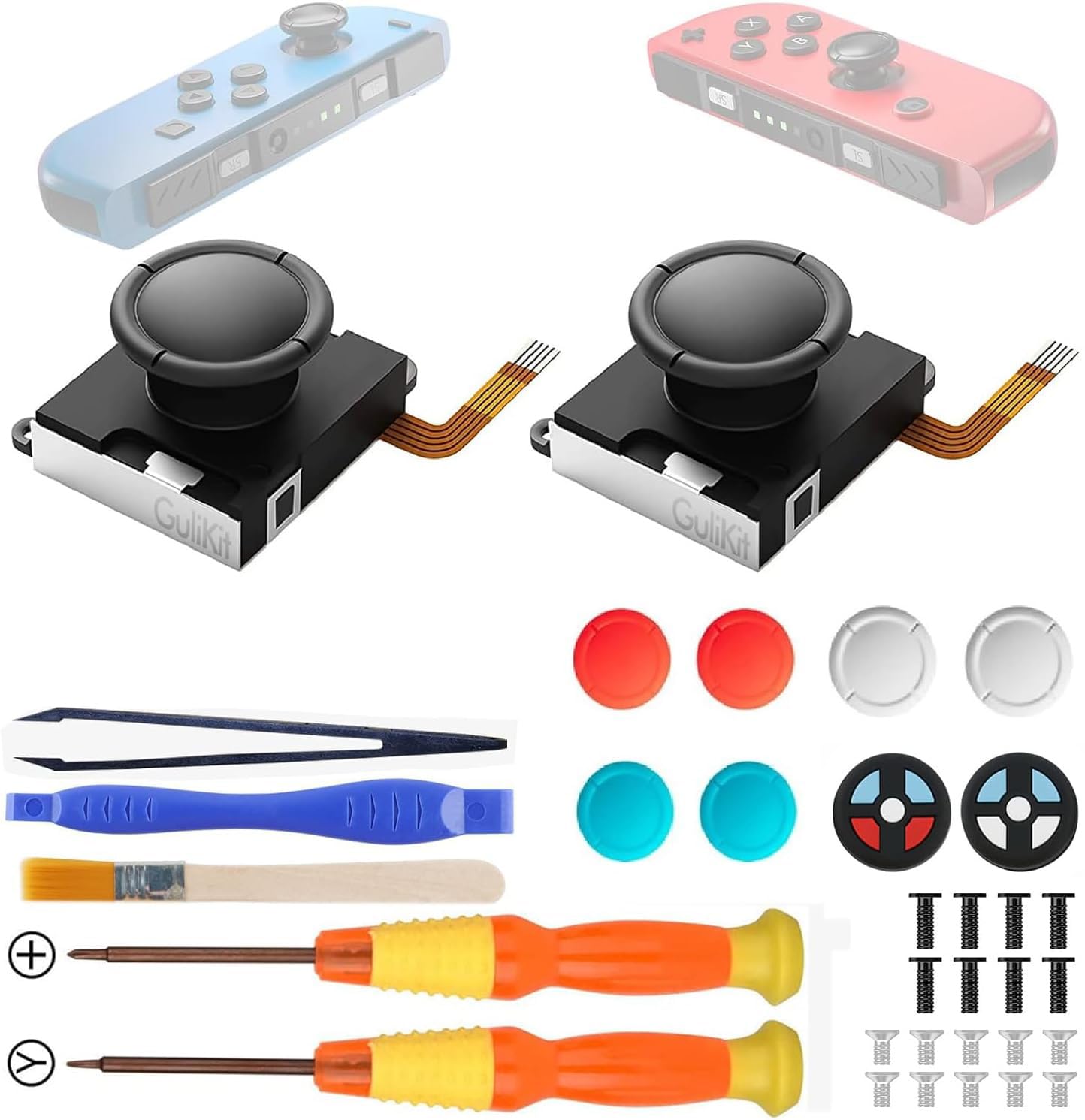 GuliKit Switch JoyCon Joystick Replacement, TMR Joystick, Updated Anti-Drift TMR Electromagnetic Joystick For Switch LCD/OLED Jo