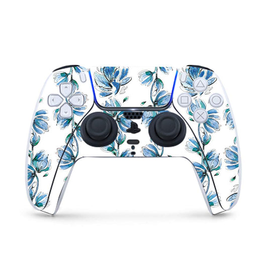 MightySkins Gaming Skin for PS5 / Playstation 5 Controller - Blue Vines | Protective Viny wrap | Easy to Apply and Change Style | Made in The USA