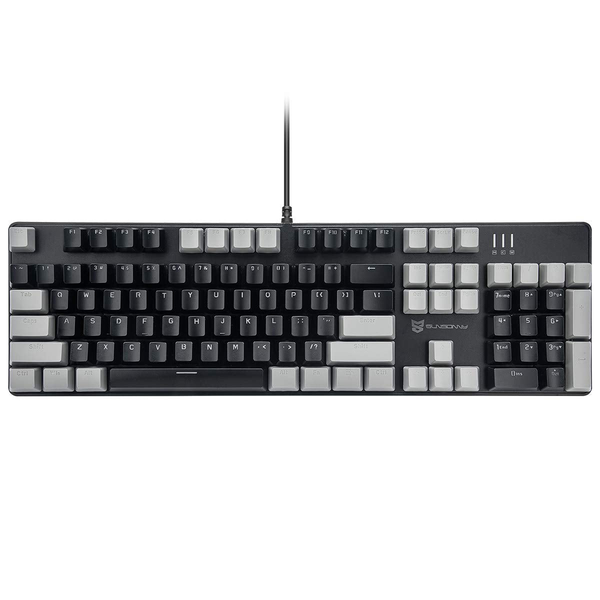 Hot Swappable Mechanical Gaming Keyboard With White Backlit  Brown Switches  and 104 Keys - Wired for PC Gaming
