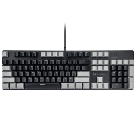 Hot Swappable Mechanical Gaming Keyboard With White Backlit  Brown Switches  and 104 Keys - Wired for PC Gaming