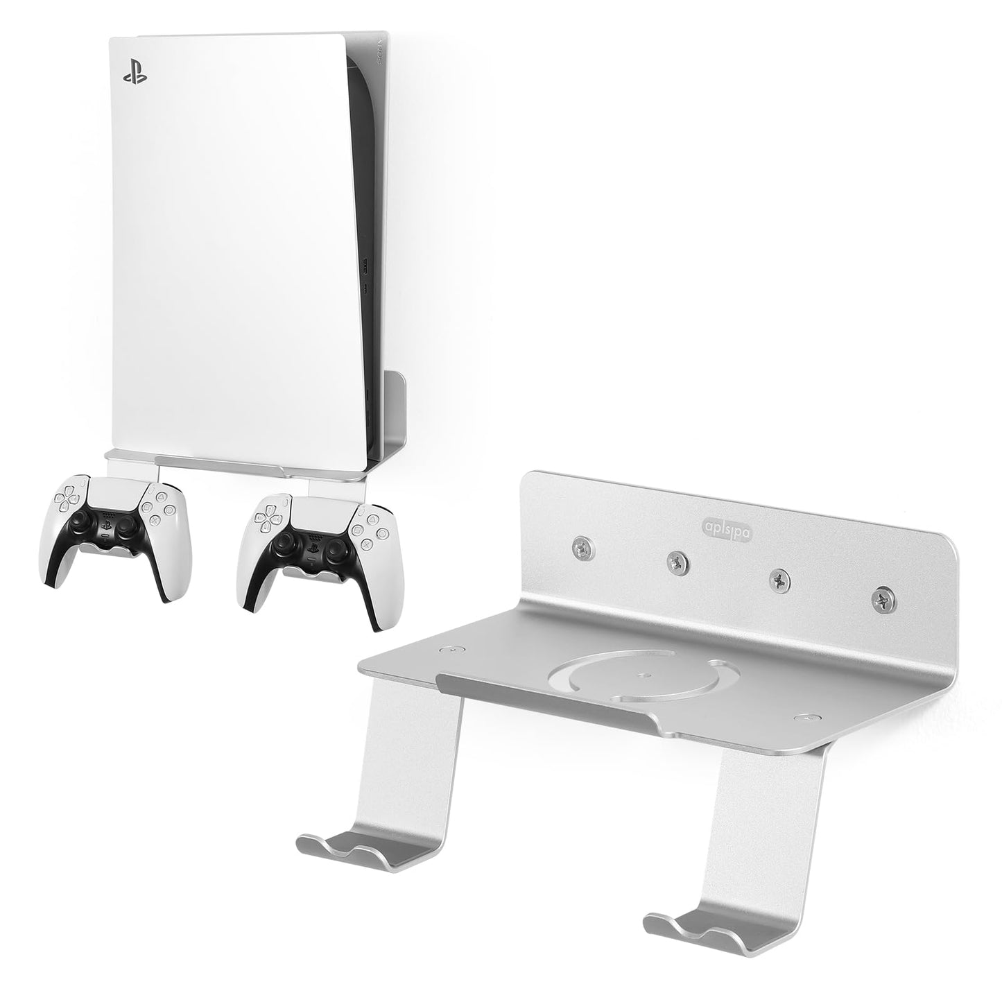 aplslpa PS Metal Holder, 10    Floating Shelves for Wall, Wall Bracket for Playstation 5 and 4, Also Good to Support Speakers, I