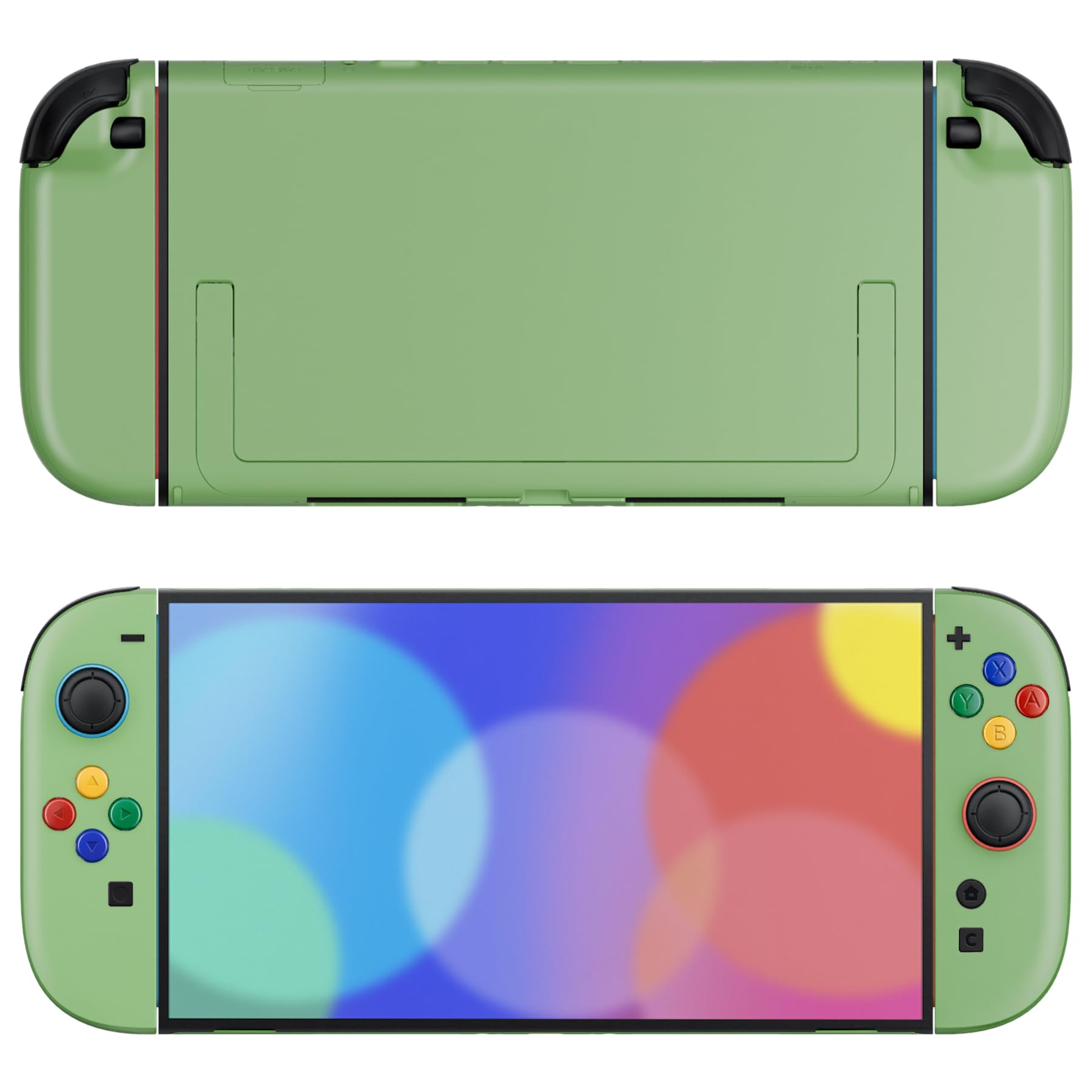 eXtremeRate DIY Replacement Shell Buttons for Nintendo Switch 2  Custom Console Rear Back Plate + Faceplate with Decorative Strips ABXY Direction Keys for Joycon 2 - Essence Version - Matcha Green