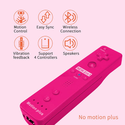 QUMOX Wii Controller with Motion Plus & Nunchuck, Pink Silicone Case