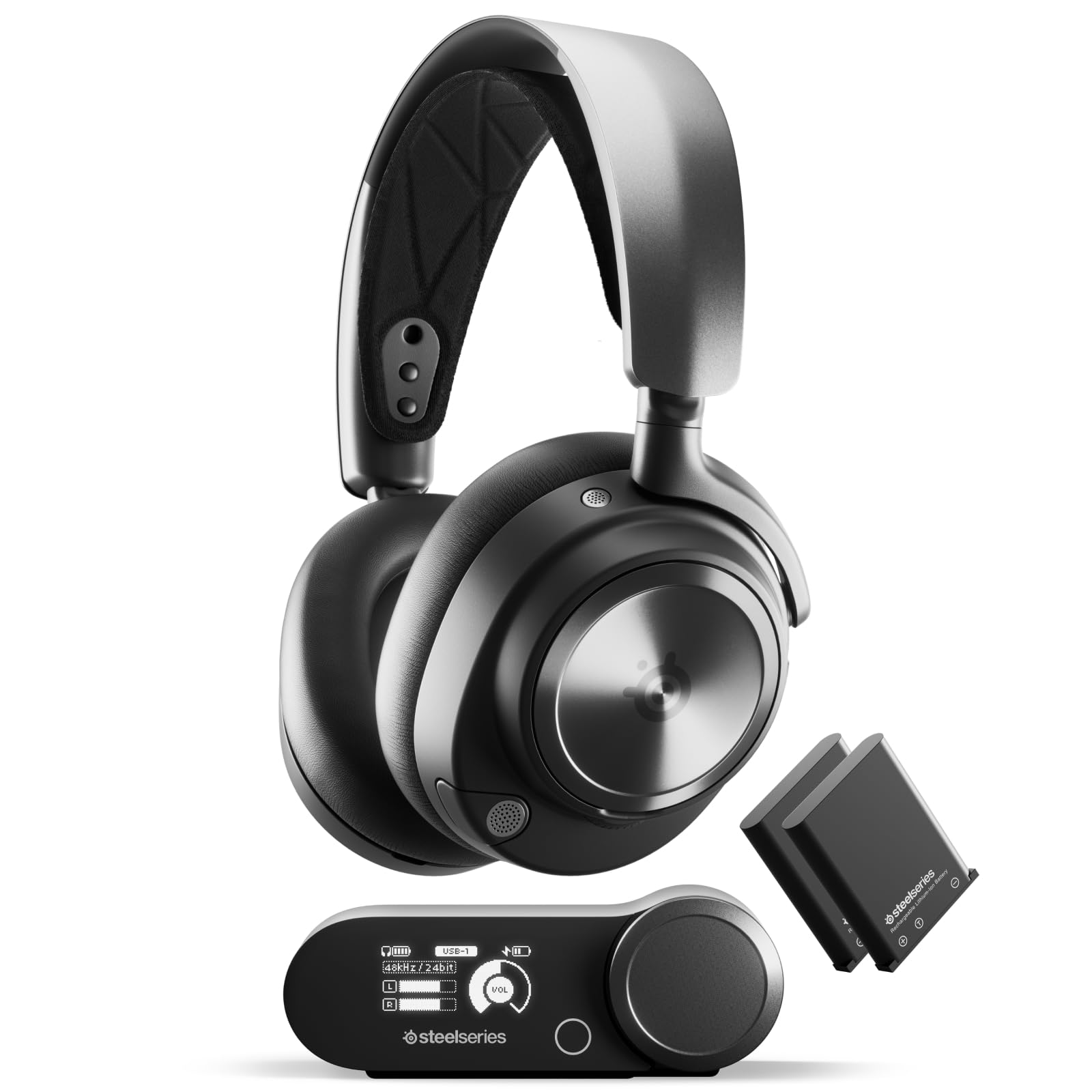 SteelSeries Arctis Nova Pro Wireless Multi-System Gaming Headset - Premium Hi-Fi Drivers - Active Noise Cancellation - Infinity Power System - ClearCast Gen 2 Mic - PS5  PS4  PC  Switch  Mobile