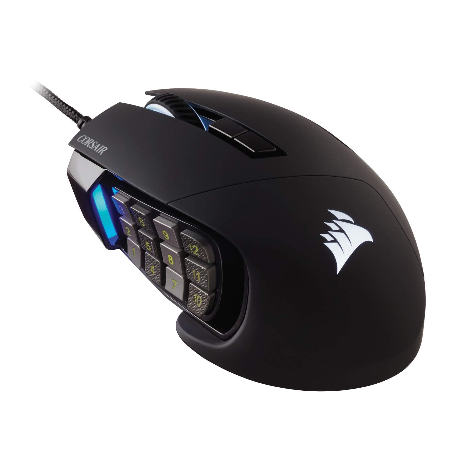 Corsair Scimitar RGB Elite  MOBA/MMO Gaming Mouse  Black  Backlit RGB LED  18000 DPI  Optical (Renewed)