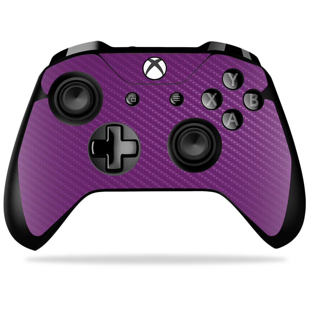 MightySkins Carbon Fiber Skin for Microsoft Xbox One X Controller - Solid Purple | Protective  Durable Textured Carbon Fiber Finish | Easy to Apply  Remove  and Change Styles | Made in The USA