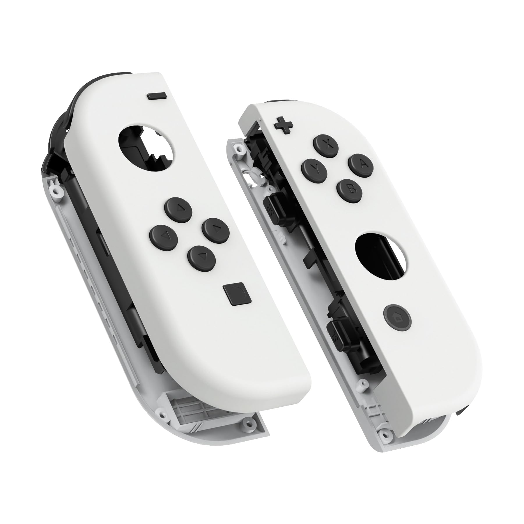 eXtremeRate DIY Replacement Shell Buttons for Switch & Switch OLED  White Custom Housing Case with Full Set Button for Joycon Handheld Controller - Controller NOT Included