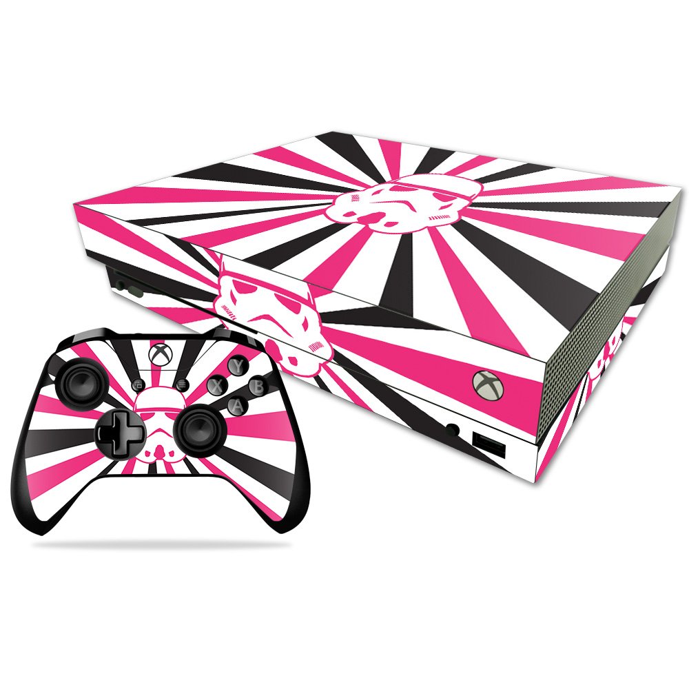MIGHTY SKINS Xbox One X Skin - Pink Star Rays | Durable Vinyl Decal | Easy Apply & Remove | Model MIXBONXCMB-Pink Star Rays
