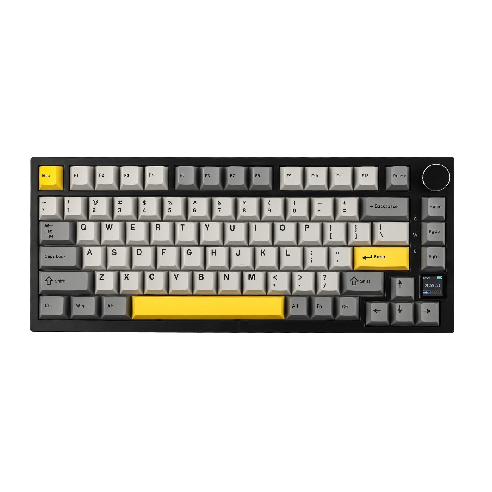 Ematerial nameAKER Ajazz AK820 Pro 75% Mechanical Keyboard  Gasket-Mounted Gaming Keyboard with TFT Smart Display&Knob  Bluetooth 5.1/2.4G Wireless/Type-C Wired Custom Keyboard (Grey  Gift Switch)