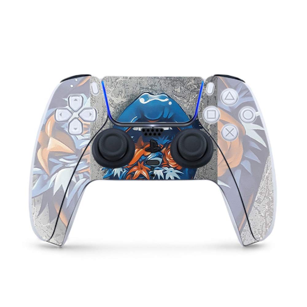 MightySkins Gaming Skin for PS5 / Playstation 5 Controller - Blue Lips | Protective Viny wrap | Easy to Apply and Change Style | Made in The USA