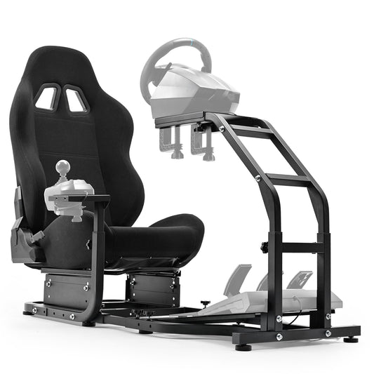 Marada Racing Simulator Cockpit Stand with Comfort Seat for Logitech/Thrustmaster, Model 24, Basic Cockpit Stand-24S