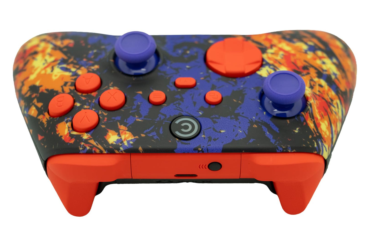 Custom Controllerzz Wireless Controller for Xbox & PC - Inferno Galaxy with Orange Inserts