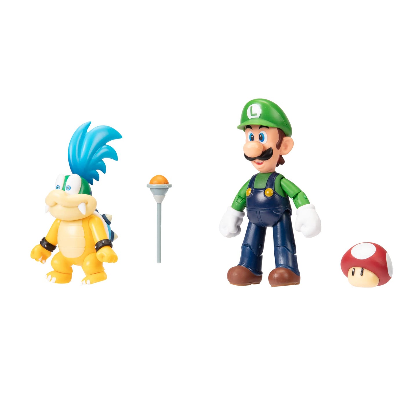 Super Mario 4" Action Figure 2 Pack - Luigi Vs. Larry Koopa, Collectible Toy Set