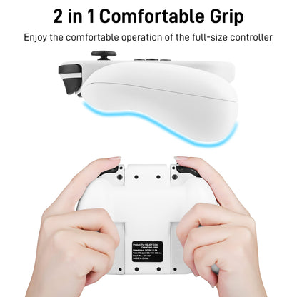 FUNDIARY Comfort Charging Grip for Nintendo Switch & OLED Joycon - Black, Includes LED Indicator, Charging Cable & 6 Thumb Caps