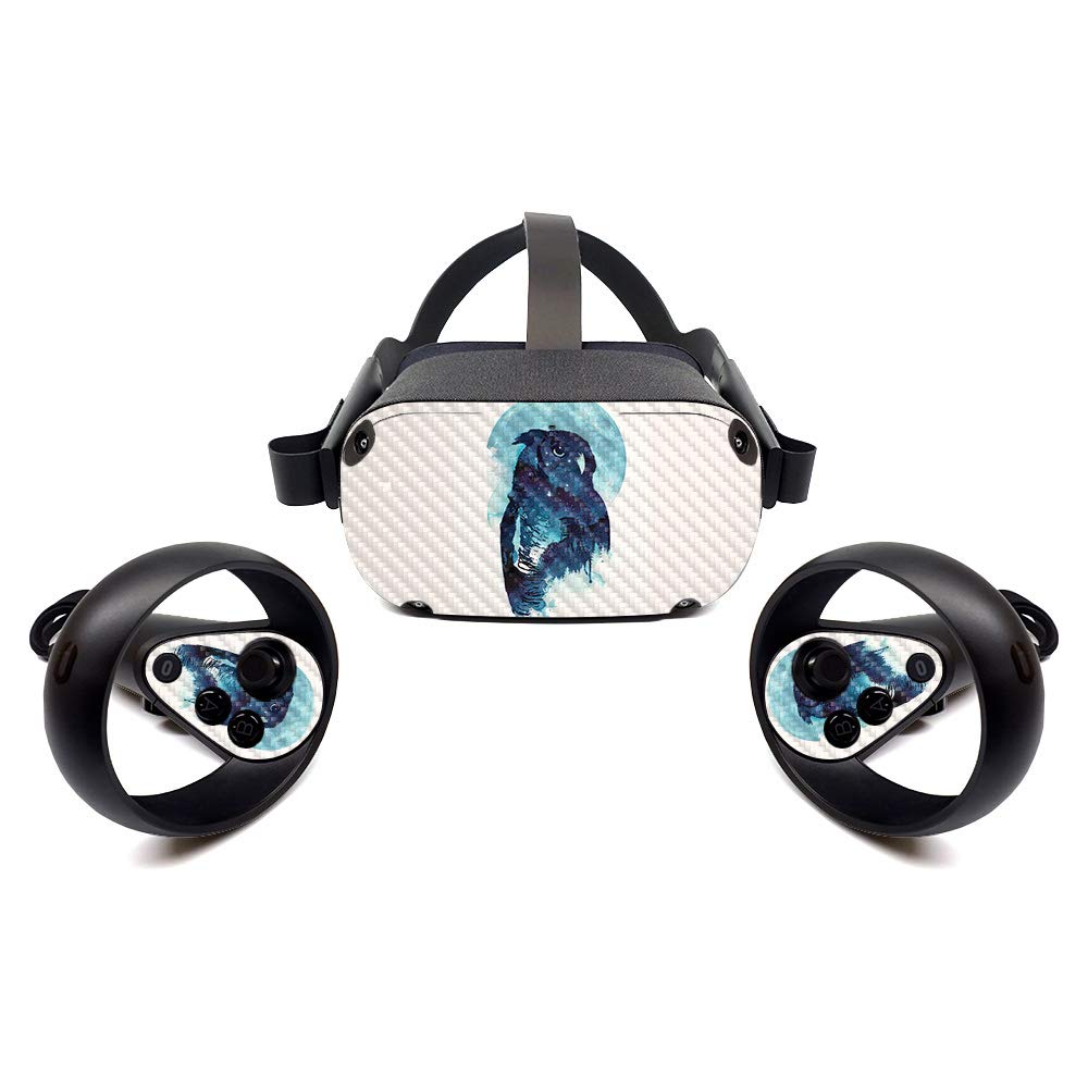 MightySkins Carbon Fiber Skin for Oculus Quest - Midnight Owl | Protective  Durable Textured Carbon Fiber Finish | Easy to Apply  Remove  and Change Styles | Made in The USA (CF-OCQU-Midnight Owl)